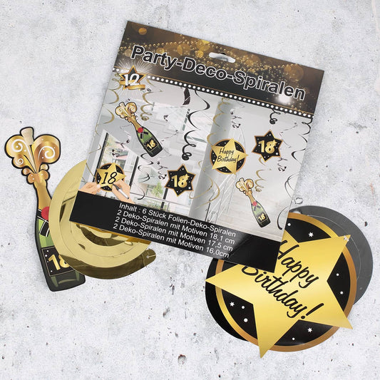 Party Dekoration Star - Spiralen zum 18.
